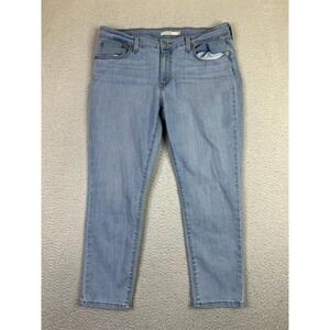 Levis Boyfriend Jeans Womens 32 (Fits 36x26) Blue Stretch Denim Tapered Leg
